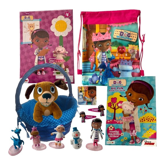 Doc McStuffins Gift Basket Filler Set, Figurine Play Set, Backpack, Plush Dog - Picture 1 of 8